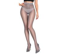 JUST BEAUTY TOUCH T- Band Summer Tights Sheer to Waist 15 Denier Tights Sizes S - XL (S, Grigio)