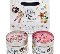 Just Because Duos Happy New Home Gift Set, Classic Cotton and Whispering Bamboo Scented Candles, 2-Pack, 20 Hours Burn Time Each