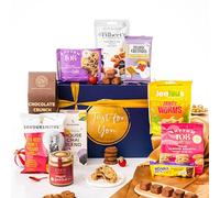 Just Because Gift Hamper Basket, Luxury Gourmet Gifts for Women, Men or Couples, Dairy Free, Gluten Free and Vegan Chocolate by EDEN Treats