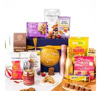 Just Because Gift Hamper Basket, Luxury Gourmet Gifts for Women, Men or Couples, Dairy Free, Gluten Free and Vegan Chocolate by EDEN Treats - Includes 2 Proseccos