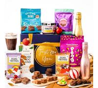 Just Because Hot Chocolate Gift Hamper Basket, Luxury Gourmet Gifts for Women, Men or Couples, Dairy Free, Gluten Free and Vegan Chocolate by EDEN Treats - Includes 2 Proseccos