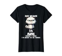 Just Because I'm Awake Funny Value Graphic T-Shirt, Women, Black, M