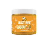 Just Bee Turmeric + Honey (260g) | Raw & Unpasteurised Honey with Turmeric Extract, Vitamin D & Vitamin C | Daily Support for Bones, Joints & Immune Health | Blended in the UK