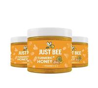 Just Bee Turmeric + Honey (3 x 260g) | Turmeric Extract, Vitamins D & C | Pure Honey with Turmeric, Vitamins D & C | Daily Support for Bones, Joints & Immune Health | Blended in the UK