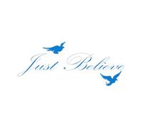 Just Believe Motivation Inspirational Positive Words Wall Decals PVC 28x67.1cm Multiple Size Options Blue