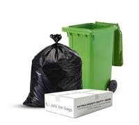 Just Bin Bags 100 x 360L Black Wheelie Bin Liners - 30 Micron