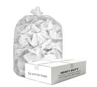 Just Bin Bags 100 x Clear Compactor Sacks - 40 Micron - Extra Heavy-Duty