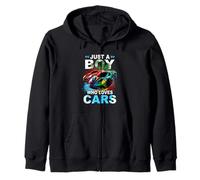 Just Boy Who Loves Cars Cool Sleek Sports Car Enthusiast Zip Hoodie