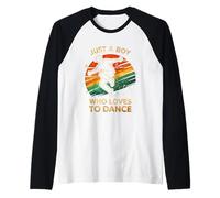 Just Boy Who Loves to Dance Sunset Hip Hop Breakdance Dancer Raglan Baseball Tee