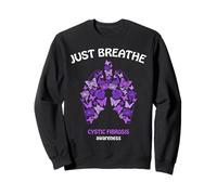 Just Breathe 65 Roses CF Cystic Fibrosis Awareness Sweatshirt