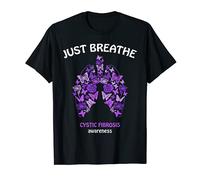 Just Breathe 65 Roses CF Cystic Fibrosis Awareness T-Shirt