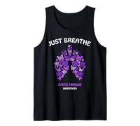 Just Breathe 65 Roses CF Cystic Fibrosis Awareness Tank Top