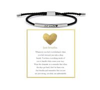 Just Breathe Bracelet for Women Adjustable Just Breath Letter Engraved Bracelet Stainless Steel Healing Bracelet Inspirational Mantra Bracelet Friendship Bracelet Inspirational Cheer up Gifts, L, Zinc