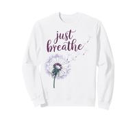 Just Breathe Dandelion Wildflower Botanical Nature Flower Sweatshirt