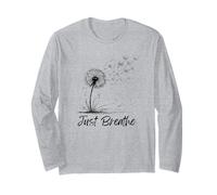 Just Breathe Dandelion Wildflower Troubles Float Away Peace Long Sleeve T-Shirt