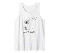 Just Breathe Dandelion Wildflower Troubles Float Away Peace Tank Top