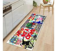 JUST BREATHE Graffiti Abstract Runner Rug 'Follow Your Dreams' Pop Art Street Art Cool Rug Inspiring Money Rugs One Million Dollar Mat Floor Carpet for Bathroom Bedroom Home Office 59"x24"