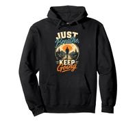 Just Breathe, Keep Going Basketball Mental Toughness Design Pullover Hoodie
