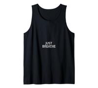 Just Breathe Minimalist Design (White) - Mindfulness Quote Tank Top