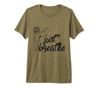 Just Breathe Motivational Dandelion Design Premium T-Shirt