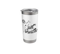 Just Breathe Motivational Dandelion Design Stainless Steel Insulated Tumbler