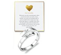 Just Breathe Ring for Women, Adjustable Stainless Steel Spiral Wrap Healing Rings, Inspirational & Heart felt Gift for Friends Sister, Stainless Steel, No Gemstone