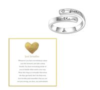 Just Breathe Rings for Women, Adjustable Rings for Women, Stainless Steel Hope Rings, Personality Encouragement Fashion Jewelry Gift for Sisters Friends (B)