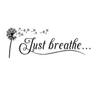 Just Breathe Vinyl Wall Decal Yoga Quotes Positive Relax Motto Art Letters Sayings Living Room Décor Lettering