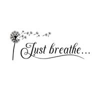 Just Breathe Wall Decal, Inspirational Yoga Quote Vinyl Sticker, Positive Relaxing Motto for Bedroom, Living Room & Home Decor