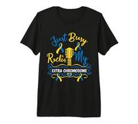 Just Busy Rockin My Extra Chromosome World Down Syndrome Day Premium T-Shirt