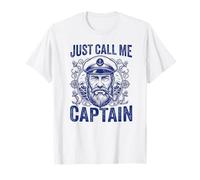 Just Call Me Captain Vintage Nautical Bearded Sailor Men T-Shirt