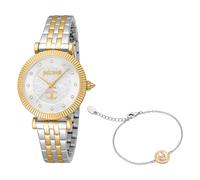 Just Cavalli JC1L266M0055 Women's Analogue Quartz Watch with Stainless Steel Strap, Grey/Silver, Fashion