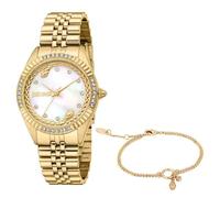 Just Cavalli JC1L361M0055 Women's Analogue Quartz Watch with Stainless Steel Strap, Antique White, Fashion