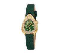 Just Cavalli JC1L366L0025 Women's Analogue Quartz Watch with Leather Strap, Bottle Green, Fashion