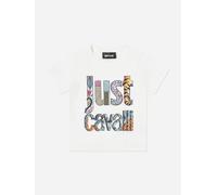 Just Cavalli Kids Chakia Logo T-Shirt in Ivory - Ivory - 5 Yrs