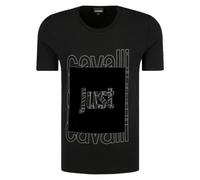 Just Cavalli Mens Box Logo Black T-Shirt Cotton - Size Small