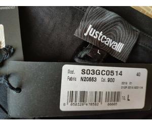 Just Cavalli men's t-shirt black cotton - front and back neck logo