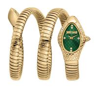 Just Cavalli Signature Snake Aurela - Women's Quartz Wrist Watch Fashion Bracelet and Case Stainless Steel Gold Colour Analogue Green Dial - JC1L374M0035