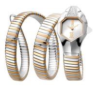 Just Cavalli Signature Snake Glam - JC1L022M0075 Women's Fashion Quartz Wrist Watch with Stainless Steel Case and Gold Dial Analogue Grey