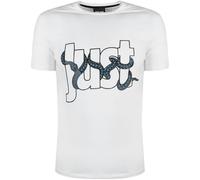 Just Cavalli Snake Wrapped Logo T-Shirt - White - XL