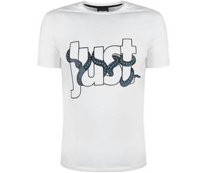 Just Cavalli Snake Wrapped Logo T-Shirt - White - XL