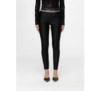 JUST CAVALLI Technical Jersey Leggings with Logo Elastic Waistband - Size: 40 - female