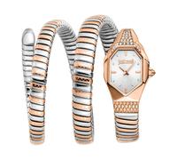 Just Cavalli Signature Snake Amber - Women's Quartz Wrist Watch Fashion Bracelet and Case Stainless Steel Grey Dial Analogue Grey - JC1L370M0065