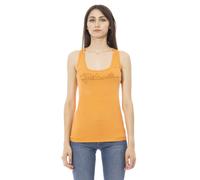 Just Cavalli Womens Logo Embellished Tank - Orange Cotton - Size Large