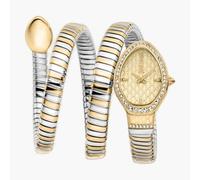 Just Cavalli Women's Snake Watch Gold Case Champagne Dial Two Tone SS Bracelet Just Cavalli Multicolor One Size