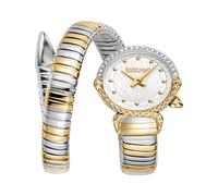 Just Cavalli Women's Snake Watch, Two Tone Silver & Gold Color Diamond Just Cavalli Multicolor One Size