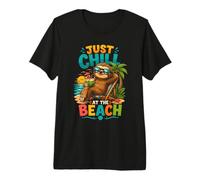 Just Chill Beach Sloth Bliss Premium T-Shirt