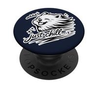 Just Chill Cute Fluffy Dog Relaxing Vibe Design PopSockets Adhesive PopGrip