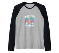 Just Chill Ice Swimmer Mode Winter Adventure Raglan Baseball Tee