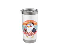 Just Chill Penguin Tropical Vacation Penguin Lover Summer Stainless Steel Insulated Tumbler